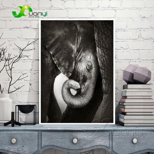 Abstract African Elephants Canvas Paintings Cuadros Home Decor Wall Art Modular Wall Picture For Living Room No Frame PR1400