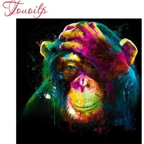 5D DIY Diamond embroidery Regenboog Aap diamond painting Cross Stitch full drill Rhinestone mosaic decoration