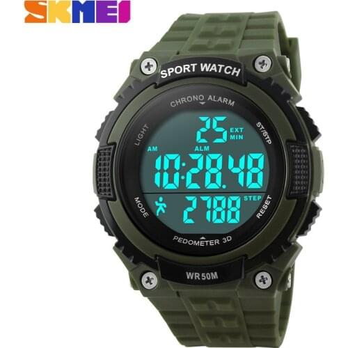 New SKMEI Waterproof Sports Watches Men Women Military Watch Stopwatch 3D Pedometer Led Digital Wristwatch Relogio Masculinos