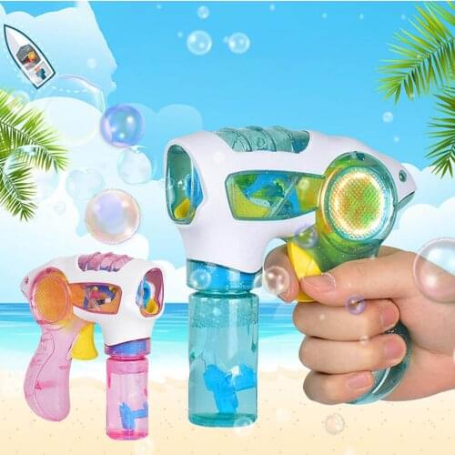 Children Kids Bubble Machine With 2PCS 50ml Soap Liquid Handheld Bubble Gun Toy Funny Flashing Light Bubble Maker Blower Gift