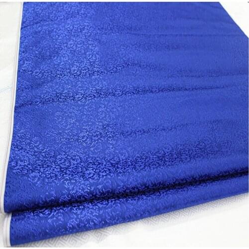 HLQON brocade malt flower sky blue fabric patchwork felt tissue telas bed sheet cheongsam dress children coat cloth 75cm width