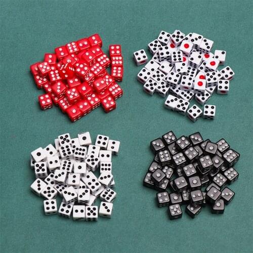 50pcs/bag Dices 8mm Plastic Foam Dot Dice Gaming Dice Standard Six Sided Decider Birthday Parties Board Game