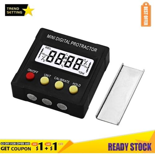 LAMEZIA Digital Display Inclinometer Mini Angle Meter Electronic Level Protractor Gauge Magnetic Base Measuring Tools