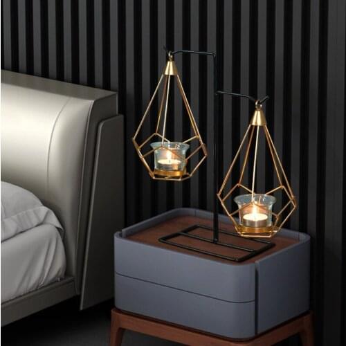 Excessive metal candlestick romantic candlelight dinner shooting props european-style decorative furnishing articles