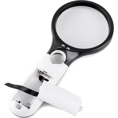 KKmoon Magnifying Glass with Light Magnifying Glasses 2.5X 45X High Magnification LED Handheld Lighted Magnifier for Reading Map