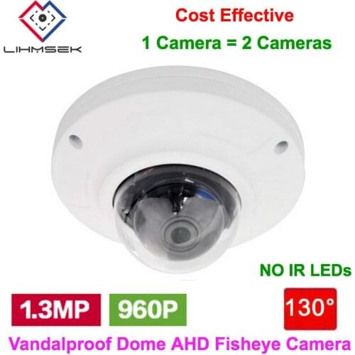 Lihmsek 1.3 Megapixel HD 960P AHD Fisheye Camera 130 Degree wide angle CCTV Security Indoor Dome Camera
