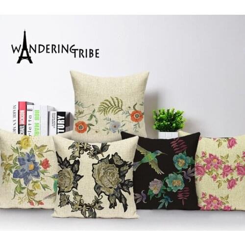 Farmhouse Home Decor Throw Pillow Covers Decorative Pillowcases Living Room Cushions Plant Animal Bird Linen Cushion Cover