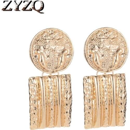 ZYZQ Fashion Trendy Neo-Gothic Earrings For Women With Lovely Geometric Round Design High Quality Punk Style Accessories Jewel