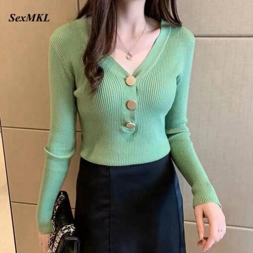 Fashion Winter Sweater Women 2020 Casual V Neck Pull Femme Korean Style Long Sleeve Pullover Ladies Knitted Sweaters Clothes