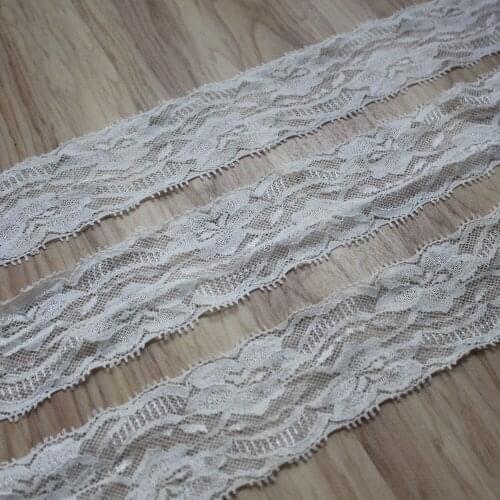 100y 5cm Off-White Soft Elastic Floral Lace Ribbon DIY Crafts Supplies Lace Tape Dress Clothing Top Bra Decoration Lace Trimming