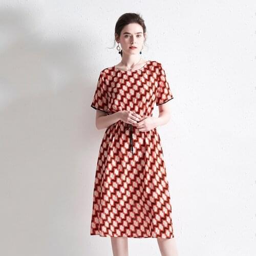 Summer 2021 new fashion mulberry silk womens dress high-end waist small crushed flower silk dress women