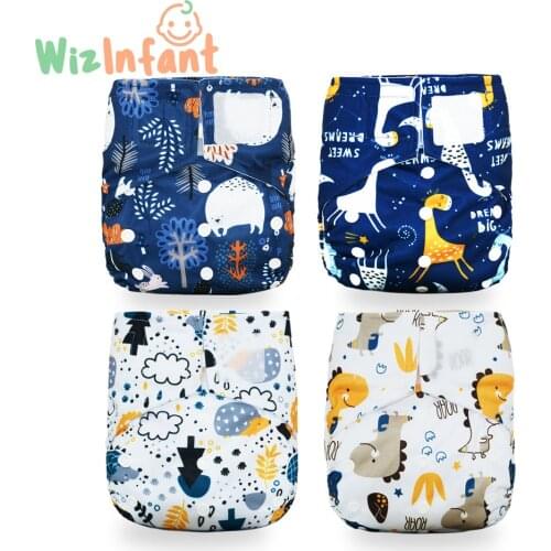 WizInfant Washable and Reusable Baby Suede Cloth Pocket Cloth Diaper With One Opening Fit 3-15kg Baby