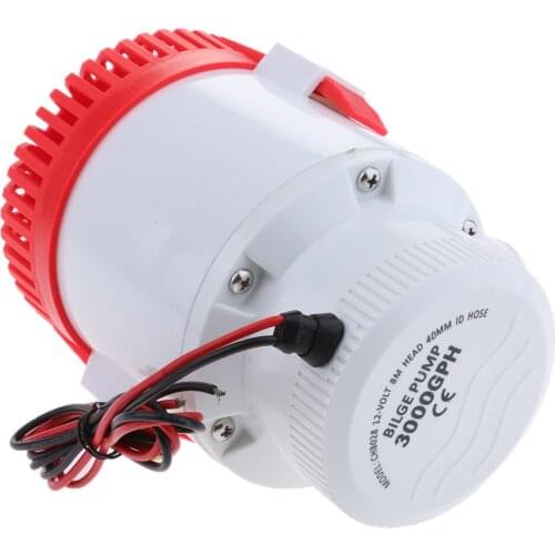 12V 3000GPH Submersible Bilge Pump for Marine Boat Electric RV