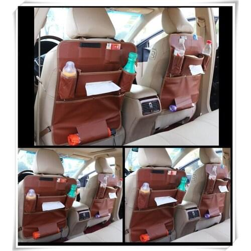 Car Styling Leather Seat Back Storage bag Sticker For Chevrolet Cobalt Cruze 2 Epica Volt Camaro 6 Camaro 5 Malibu Nubira Rezzo