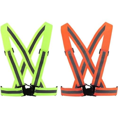 Reflective Vest Adjustable Elastic Safety Vest Strap for Running Cycling Jogging Reflective Safety Vest Motorcycle Accessories