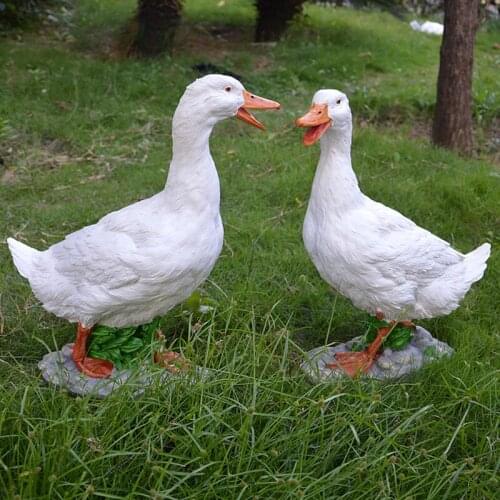 Duck Resin Garden Statue Super Cute Sculpture Outdoor Yard Decoration Pond Lawn Ornament UD88