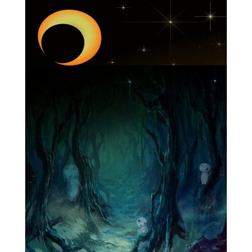 VinylBDS Photographic Background Halloween Forest Withered Skull Photo Backdrops Moon Stars Kate Background Backdrop