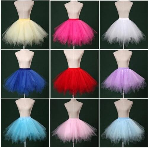 New Colorful Petticoat Short Tulle Skirts Elastic Stretchy Ten Layers Womens Summer Adult Tutu Skirt Underskirt 2018 EE909