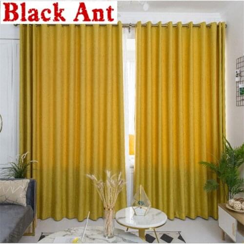 Yellow Meteor Hemp Curtain Blackout For Living Room Sheer Curtains Bedroom Insulation Shade Modern Bay Window Drapes X-M060#20