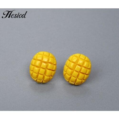 Resin Mango Stud Earrings For Women Fruit Pineapple pearl earrings French high-quality earrings female 2021 new Prevent Allergy