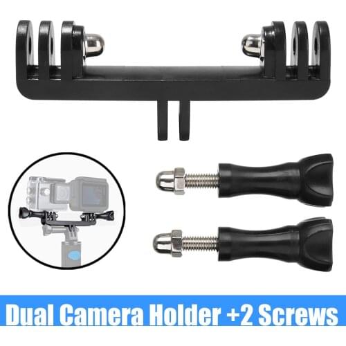1pc Double Holder Black ABS Dual Sport Camera Holder Bracket Handle Grip Monopod Mount Suitable For GoPro Hero Xiaomi Yi