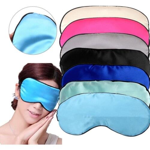 1PC Pure Silk Sleep Eye Mask Padded Shade Cover Travel Relax Aid Blindfold