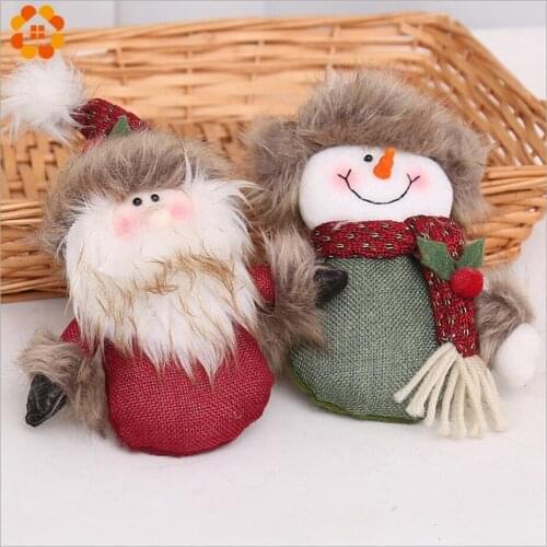 1PC Cute Christmas Santa Claus/Snowman Doll Pendants Ornaments For Kid Gift Xmas Tree Decoration Christmas Party Decor Supplies