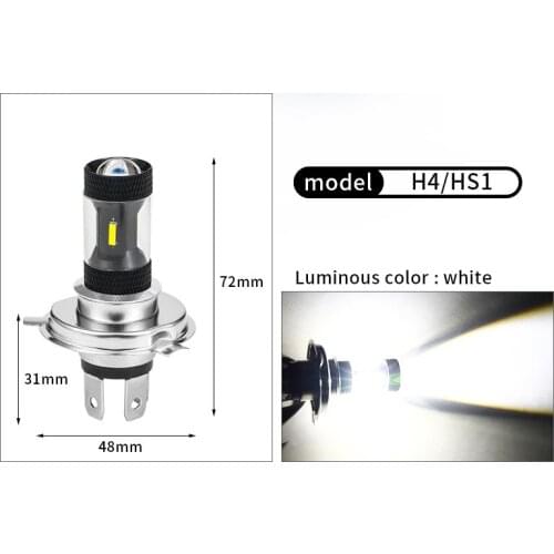 10pcs Bulbs LED Lighting Lamp H4 HS1 4SMD 1860 9V-32V 6500K For Motorcycle Headlight Car Fog Light