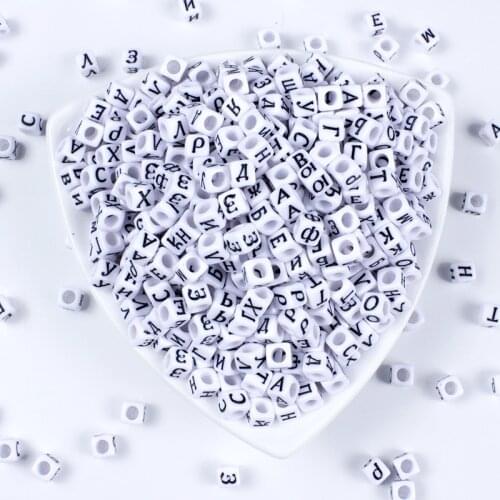 6x6mm 100-300Pcs Mixed Letter Acrylic Beads Cube Round Shape Loose Spacer Beads for Diy Bracelet Jewelry Making Accessories
