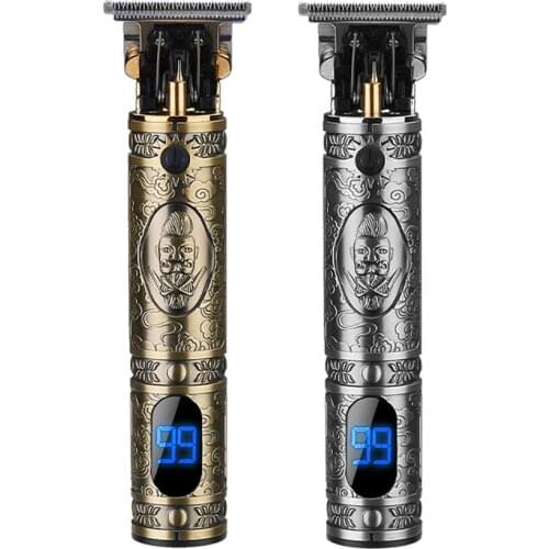 2021 New Electric Hair Trimmer LCD Display Engraving All Metal Body Trimmer USB 1500mAh Rechargeable Men Hair Trimmer Barber