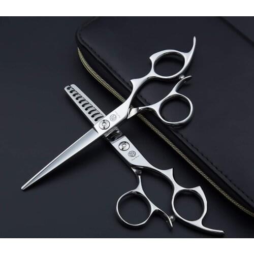 6.0 inch Japanese 440C Stainless Steel Hair Thinning/Blending/Chunker Scissors &amp Hair Cutting Shear Set