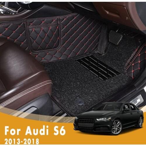 RHD Car Floor Mats For Audi S6 2018 2017 2016 2015 2014 2013 Luxury Double Layer Wire Loop Custom Foot Pads Car Styling Carpets