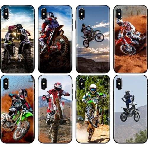 Black tpu case for iphone 5 5s se 6 6s 7 8 plus x 10 silicon cover for iphone XR XS 11 pro MAX SE 2020 case Motocross dirtbikes
