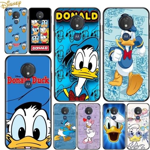 Donald Duck for Motorola G9 G8 G E7 E6 One Play Marco Hyper Fusion Stylus Power Edge Plus Black Phone Case