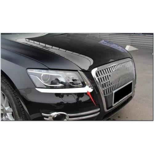 For Audi Q5 2009 2010 2011 2012 High Quality ABS Chrome Exterior Headlight Eyebrow Cover Trims Front Light Lamp Frames Stripes 2