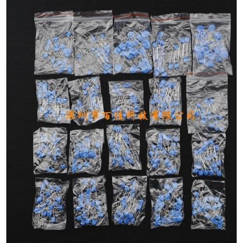 200pcs 20 specifications × 10pcs 1KV/2KV/3KV high voltage ceramic capacitor mixed package blue ceramic capacitor