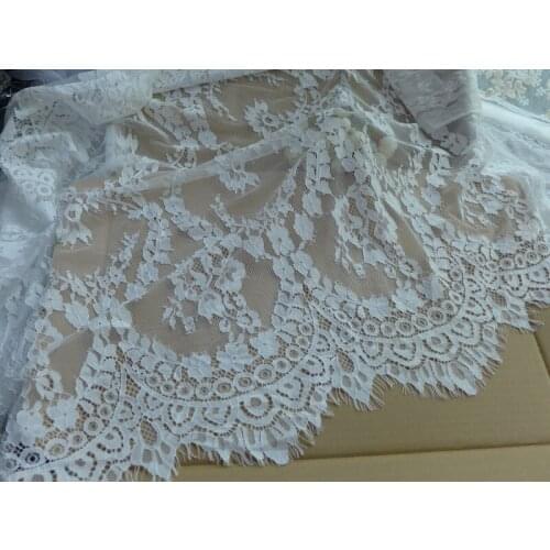 French Soft And Romantic Dress Decoration Eyelash Chantilly Lace Fabric Luxury Touch Crafts Apparel Sewing