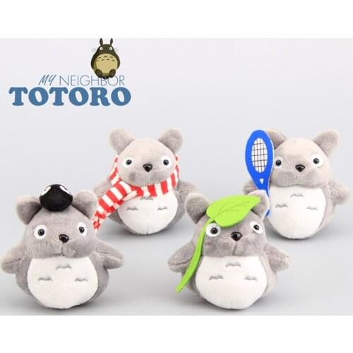My Neighbor Totoro Kawaii Plush Pendant with Keychain Cute Sporty Totoro with Accessories Mini Dolls 4 pcs/Set