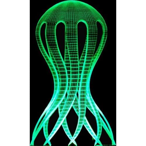 Marine Jellyfish Acrylic 3d Nightlight Novelty Luminaria Led 3d Light Fixtures Luminaria De Mesa Powerbank 3d Lamp