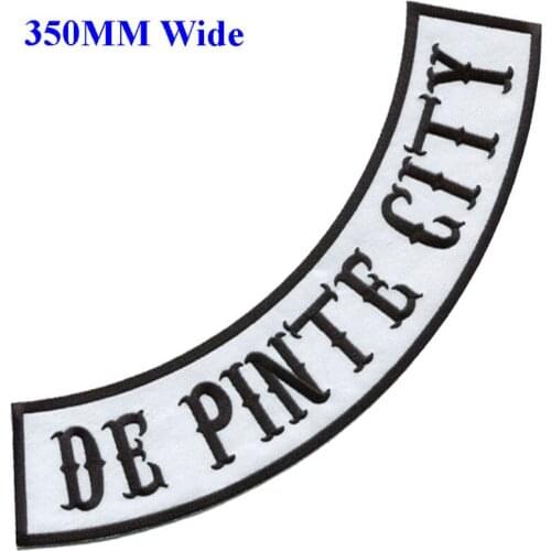 4 colors motorcycle biker DE PINTE CITY patches with iron on backing for jackets clothing embroidery rocker patches