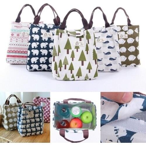 Cartoon Pattern Bag Cooler Bag Bento Picnic Pouch Lunch Container MAMAs Bag
