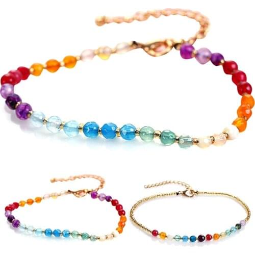 Women Foot Anklet Elegant Casual Natural Beach Anklet Colorful Bead Anklet Stone Anklet Summer Beach Foot Chain Jewellery