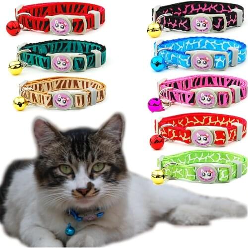 3 pieces/lot Cat Collar Breakaway Safety Adjustable Pet Supplies Kitten Stripe Print Puppy Cats Necklace Pet Accessories