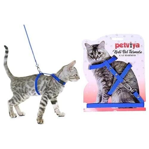 Petviya Adjustable Cat Bust (Waist) Leash BLUE 328882048