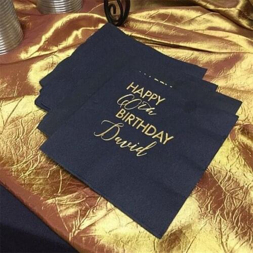 Custom Birthday Napkins, 50th Birthday Napkins, 50th Birthday Party, Happy 50th, Personalized Milestone Birthday, 60th Birthday