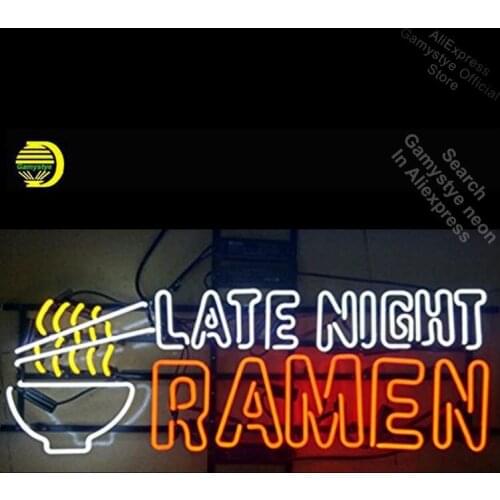 Late Night Ramen Neon Sign Bulb neon signs for sale Real Glass Custom Business Signs Tube Neon Shop Neon Light Wall Letrero Neon