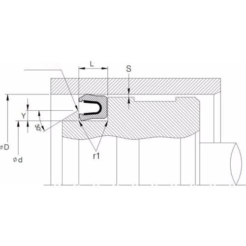 PTFE seal 22x28x4 Aa13 Spring-Energized seal virgin PTFE Separator parts dynamic static Rotary lip steel U shape