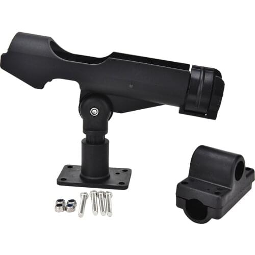 Adjustable Side Boat Fishing Pole Rod Holder Tackle Kit Rail Mount Installation or Directly Installed on Kayak