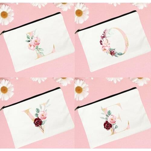 Bride Wedding Makeup Bags Alphabet Print Cosmetic Case Female Toiletries Organizer Female Storage Make Up Pouch Bridesmaid Gifts