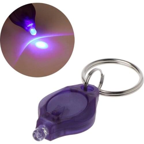 UV Mini LED Flashlight Keychain Torch Light Lamp Id Currency Passports Detector